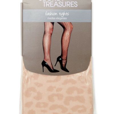 Secret Treasures Women's Fashion Tights Nude Leopard Pattern Size 1